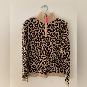 J. Crew Tan Leopard Print Turtleneck Sweater